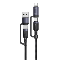 Câble De Charge Et De Données 4 En 1 60 W USB Type C Et 8 Pin Tressé 120 Cm 480 Mbps