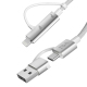 Câble De Charge Rapide Et De Données 4 En 1 USB Et Type-C Vers 8 Pin Et Type-C PD 60 W Tressé Nylon 1,2 M