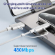 Câble De Charge Rapide Et De Données 4 En 1 USB Et Type-C Vers 8 Pin Et Type-C PD 60 W Tressé Nylon 1,2 M