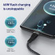 Câble De Charge Rapide USB 3 En 1 66 W Pour 3 Appareils Type C 8 Pin Micro USB Tressé 1 Mètre