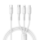 Câble De Charge 3 En 1 USB-C Vers 8 Pin USB-C Et Micro USB Pour 3 Appareils Fil Flexible Résistant 1.2 M