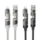 Câble De Charge 4 En 1 240 W USB Type-C Vers Type-C Et 8 Pin Tressé 1,2 m Noir