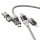 Câble De Charge 4 En 1 240 W USB Type-C Vers Type-C Et 8 Pin Tressé 1,2 m Noir
