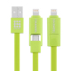 Câble De Charge Et Synchronisation 2 En 1 Micro USB Et Apple 8 Pin USB 2.0 Résistant 1 m Vert