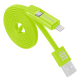 Câble De Charge Et Synchronisation 2 En 1 Micro USB Et Apple 8 Pin USB 2.0 Résistant 1 m Vert