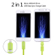 Câble De Charge Et Synchronisation 2 En 1 Micro USB Et Apple 8 Pin USB 2.0 Résistant 1 m Vert