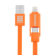Câble De Charge Et Synchronisation 2 En 1 Micro USB Et Apple 8 Pin USB 2.0 Résistant 1 m Vert