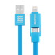 Câble De Charge Et Synchronisation 2 En 1 Micro USB Et Apple 8 Pin USB 2.0 Résistant 1 m Vert