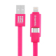 Câble De Charge Et Synchronisation 2 En 1 Micro USB Et Apple 8 Pin USB 2.0 Résistant 1 m Vert