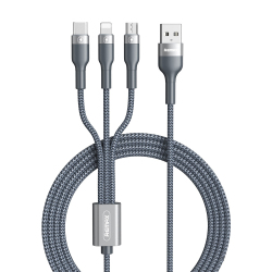Câble De Charge 3 En 1 Pour 8 Pin USB C Et Micro USB 1.2 M 2 A Résistant Aux Flexions Pour Plusieurs Téléphones - www.yonis-s...