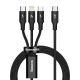 Câble De Charge Rapide USB C 3 En 1 20 W Vers 8 Pin Micro USB Et USB C Tressé 1 5 M Données 480 Mbps