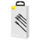 Câble De Charge Rapide USB C 3 En 1 20 W Vers 8 Pin Micro USB Et USB C Tressé 1 5 M Données 480 Mbps