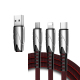 Câble De Charge Et De Données 3 En 1 8 Pin USB C Micro USB 120 Cm En Tissu Résistant Avec Protection Contre La Surcharge - ww...