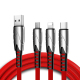 Câble De Charge Et De Données 3 En 1 8 Pin USB C Micro USB 120 Cm En Tissu Résistant Avec Protection Contre La Surcharge - ww...