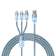 Câble USB 3 En 1 Pour Charge Simultanée 8 Pin Type-C Micro USB 3.5A 1.2M Tressé Nylon