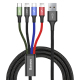 Câble De Charge 4 En 1 Double Lightning USB C Micro USB 3.5 A Tressé 1.2 M Pour iPhone