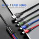 Câble De Charge 4 En 1 Double Lightning USB C Micro USB 3.5 A Tressé 1.2 M Pour iPhone