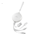 Câble De Charge Télescopique 3 En 1 Charge Rapide 2,1 A Avec Connecteurs 8 Pin USB-C Et Micro USB Blanc