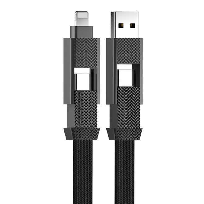 Câble 4 En 1 De Charge Et Données 60 W USB A USB C Vers 8 Pin Tressé Magnétique 120 Cm