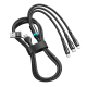 Câble De Charge 6 En 1 Avec Connecteurs USB-C 8 Broches Et Micro-USB Charge Rapide 5A Tressé