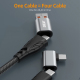 Câble De Charge Rapide 4 En 1 100 W Avec Puce E Marker 2 M USB A USB C Et 8 Pin Tressé