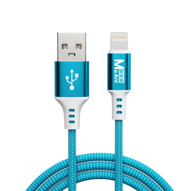 Câble De Charge Et Données 8 Broches 3 En 1 Pour Flashage Avec Interface Réversible Cuivre Étamé 110 Cm
