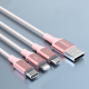 Câble 3 En 1 De Charge Et Données Pour Trois Appareils 3.5 A 8 Pin Micro USB USB C Vers USB A Tressé 1 m