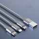Câble 3 En 1 De Charge Et Données Pour Trois Appareils 3.5 A 8 Pin Micro USB USB C Vers USB A Tressé 1 m