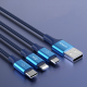 Câble 3 En 1 De Charge Et Données Pour Trois Appareils 3.5 A 8 Pin Micro USB USB C Vers USB A Tressé 1 m