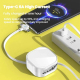 Câble De Charge Rapide 3 En 1 Rétractable 120 cm USB Micro USB Type-C 8 Pin Transmission De Données 5 A Blanc