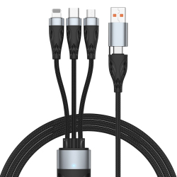 Câble De Charge Rapide 3 En 1 USB Type C Vers Type C 8 Pin Micro USB Jusqu’à 100 W 2 M PD QC