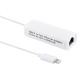 Adaptateur Réseau Ethernet 8 Pin Vers RJ45 Pour iPhone Et iPad 10 100 Mbps Plug And Play 1 m Blanc