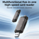 Lecteur De Cartes Mémoire 5 En 1 USB 3.0 Avec USB A Type C SD TF Jusqu’à 5 Gbit S Sans Pilote