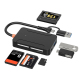 Lecteur De Cartes 8 En 1 USB 3.0 Avec OTG SD TF CF MS USB Et Type-C Jusqu’à 5 Gbit/s