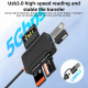 Lecteur De Cartes 8 En 1 USB 3.0 Avec OTG SD TF CF MS USB Et Type-C Jusqu’à 5 Gbit/s