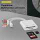 Lecteur De Cartes 3 En 1 USB C 8 Pin USB A Pour Transfert De Photos Vidéos Avec Emplacements TF SD Lecture Simultanée
