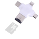 Lecteur De Cartes TF 4 En 1 Pour USB-C Micro USB Et 8 Pin Avec Fonction OTG Support FAT32 ExFAT