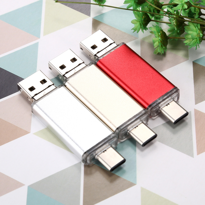 Clé USB 64 Go USB-C OTG Et USB 2.0 Pour Smartphones Tablettes Et Ordinateurs Compacte En Aluminium Résistante Aux Chocs Humidi