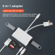 Adaptateur 7 En 1 USB C 8 Pin Avec 3 Ports USB Lecteur SD TF Pour Transfert De Photos Et Recharge Simultanée