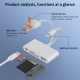 Lecteur De Cartes Mémoire USB-C 8 Pin USB-A Pour Transfert De Photos Avec Ports TF SD Et Charge Pass-Through - www.yonis-shop...