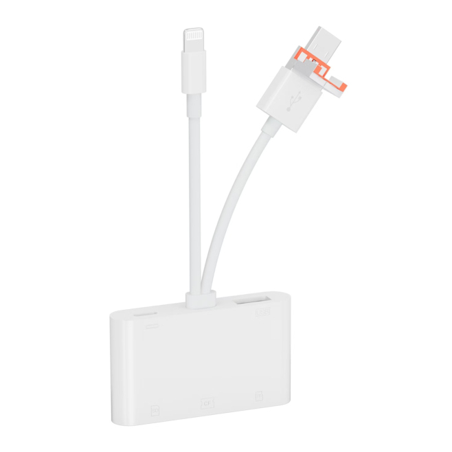 Lecteur De Cartes Multiports USB-C 8 Pin USB-A Pour Transfert De Photos CF TF SD Plug And Play