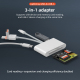 Lecteur De Cartes Multiports USB-C 8 Pin USB-A Pour Transfert De Photos CF TF SD Plug And Play