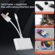 Lecteur De Cartes Multiports USB-C 8 Pin USB-A Pour Transfert De Photos CF TF SD Plug And Play