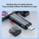 Lecteur De Cartes Mémoire 5 En 1 USB Type C Pour Téléphone Tablette Et Ordinateur Plug And Play Sans Pilote
