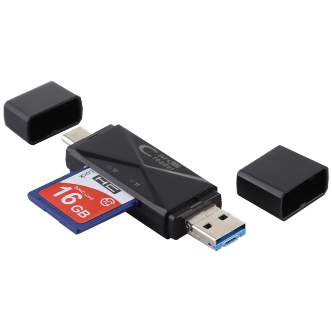 Lecteur De Cartes Mémoire USB 3.0 USB-C Micro USB SD Et Micro SD Compatible Windows Mac OS Android - www.yonis-shop.com