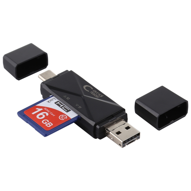 Lecteur De Cartes USB-C SD TF Et Micro USB Compatible Windows Mac OS Android USB 2.0 Blanc - www.yonis-shop.com