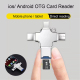 Lecteur De Cartes TF 4 En 1 USB Type C USB 2.0 Micro USB Et 8 Pin Pour Téléphones OTG Et PC