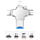Lecteur De Carte TF 4 En 1 USB C Micro USB 8 Pin USB 2.0 Avec Carte Mémoire 64 Go Pour Transfert De Fichiers OTG