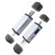 Lecteur De Cartes OTG 3 En 1 USB-C Micro USB USB 2.0 Avec Double Slot SD TF Et Boîtier Aluminium-Magnésium - www.yonis-shop.com