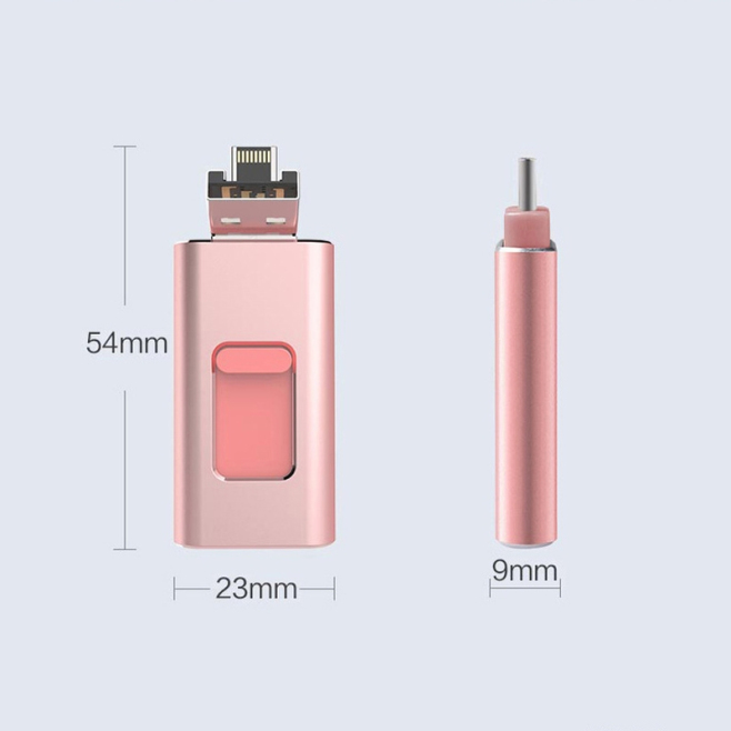 Clé USB OTG 128 Go 4 En 1 Pour Ordinateur Et Smartphone Avec 4 Interfaces Lightning Micro USB USB Type C